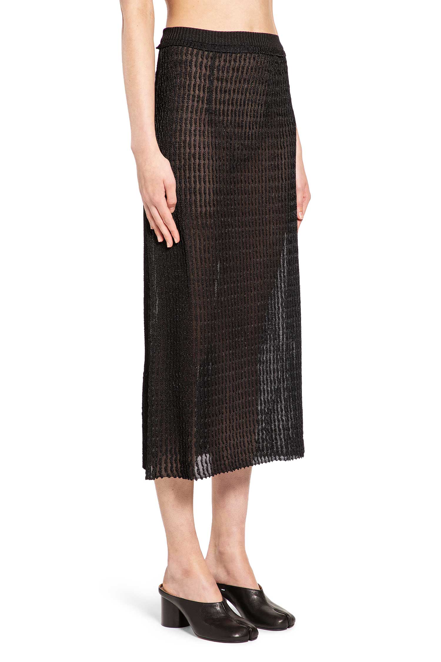 Ribbed-Knit Midi Skirt