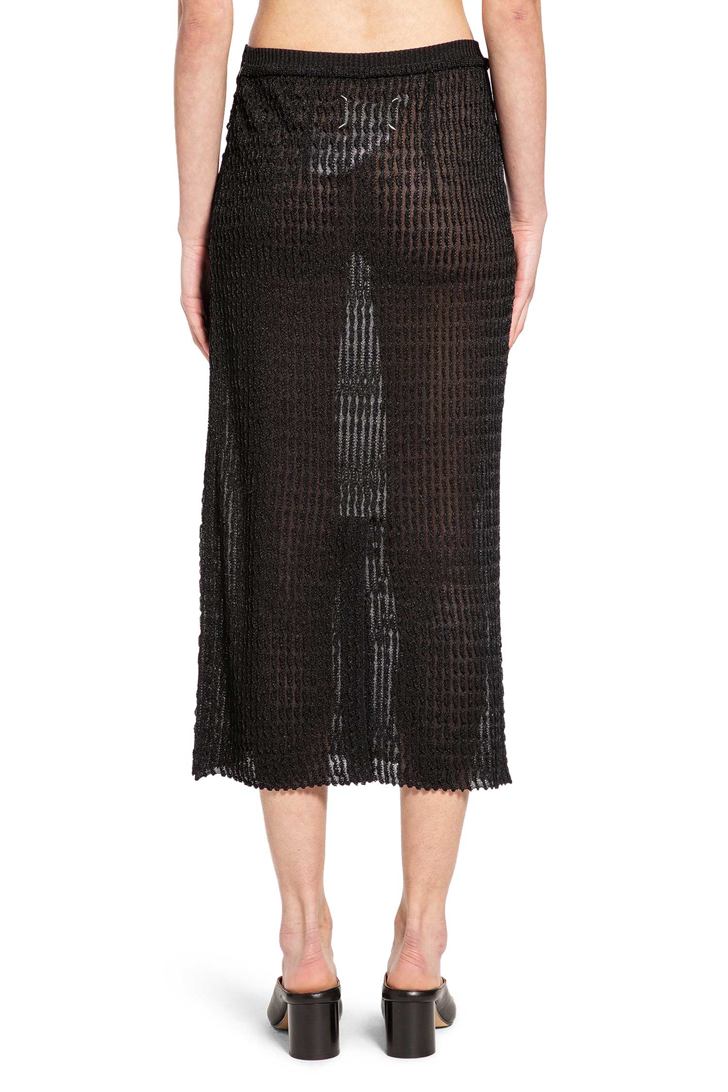 Ribbed-Knit Midi Skirt