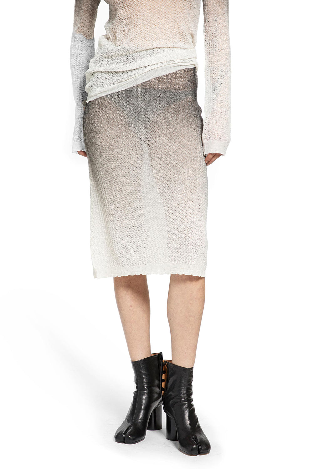 MAISON MARGIELA Sheer Knit Midi Skirt woman