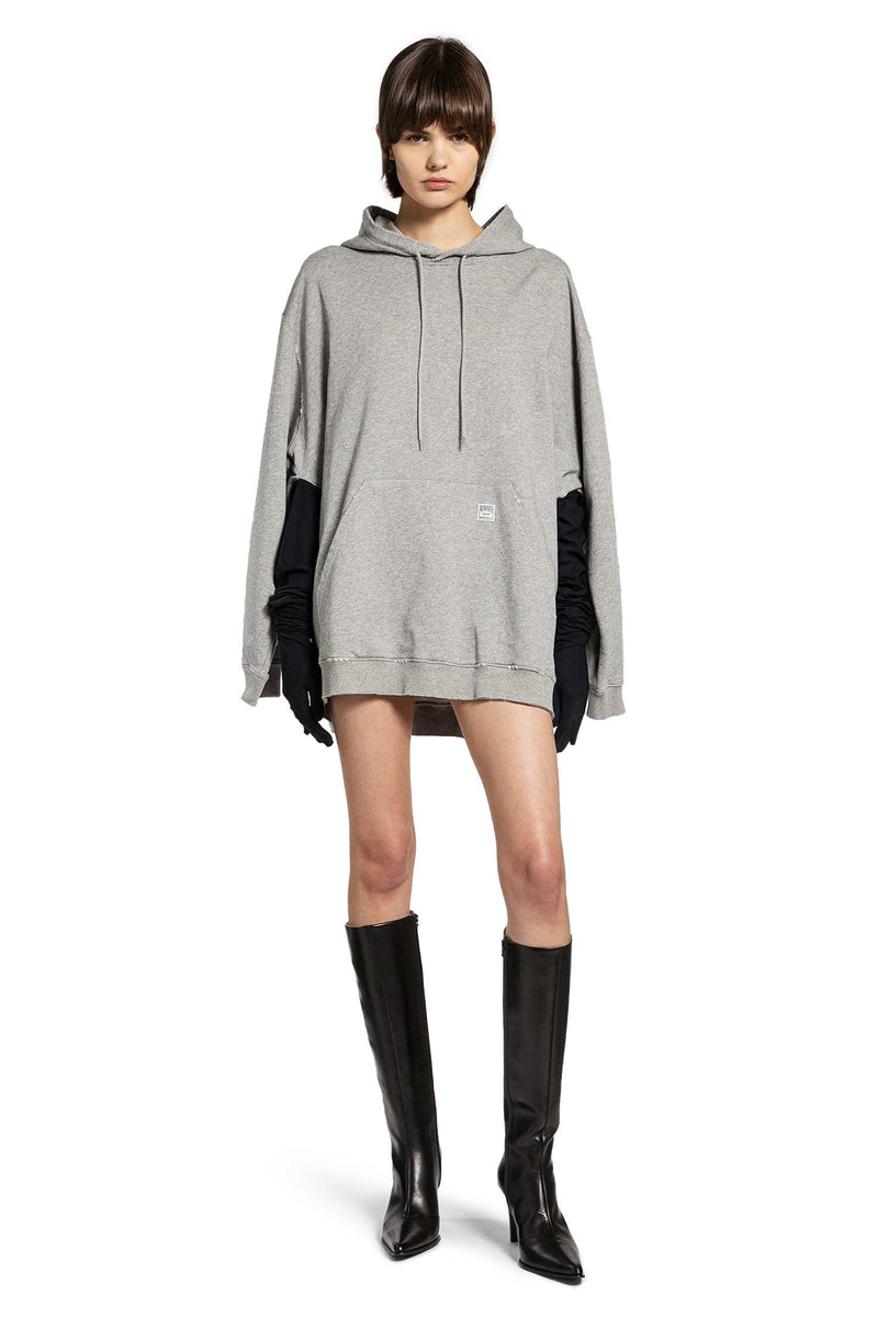 Hooeded Glove Sweatshirt Mini Dress