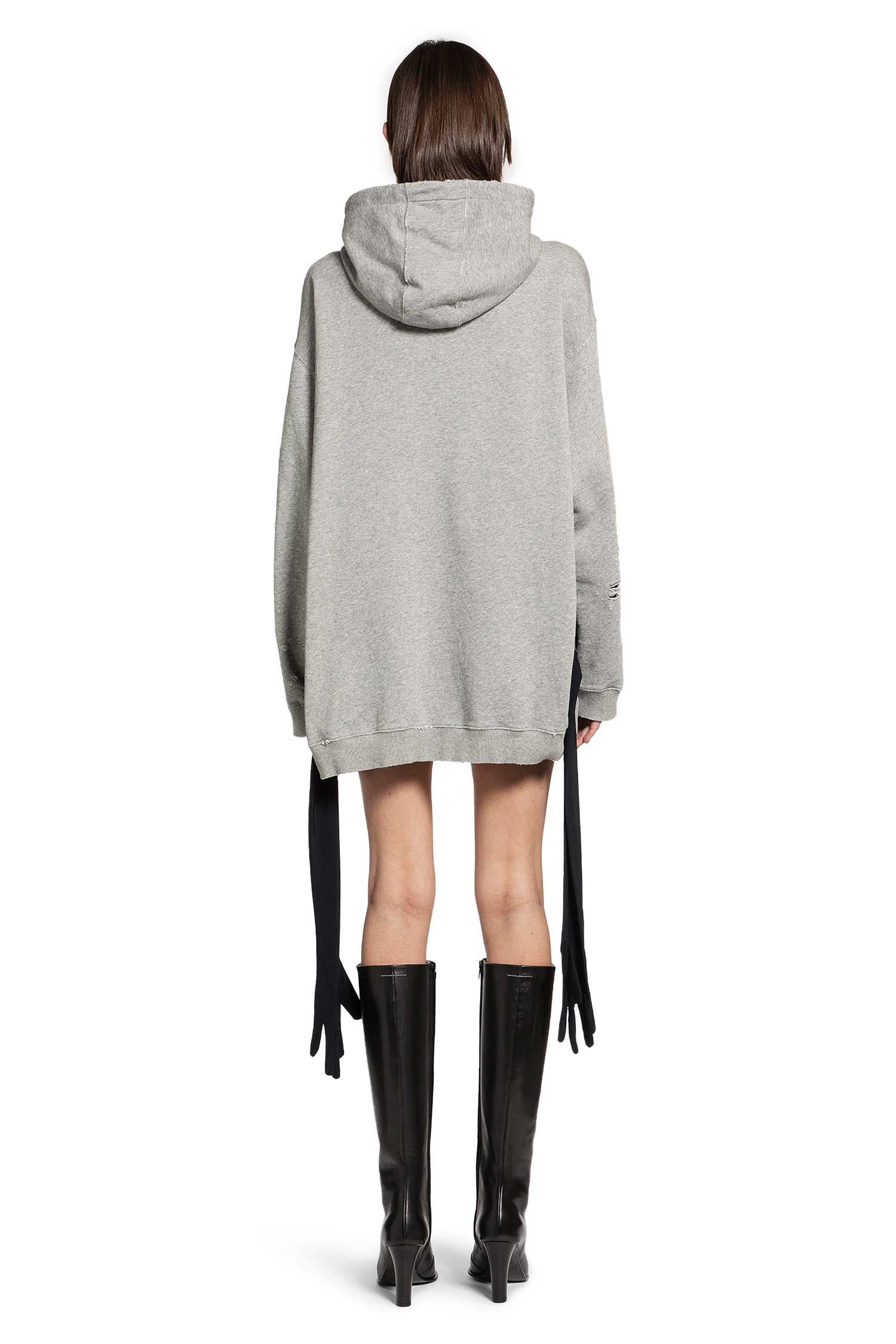 Hooeded Glove Sweatshirt Mini Dress