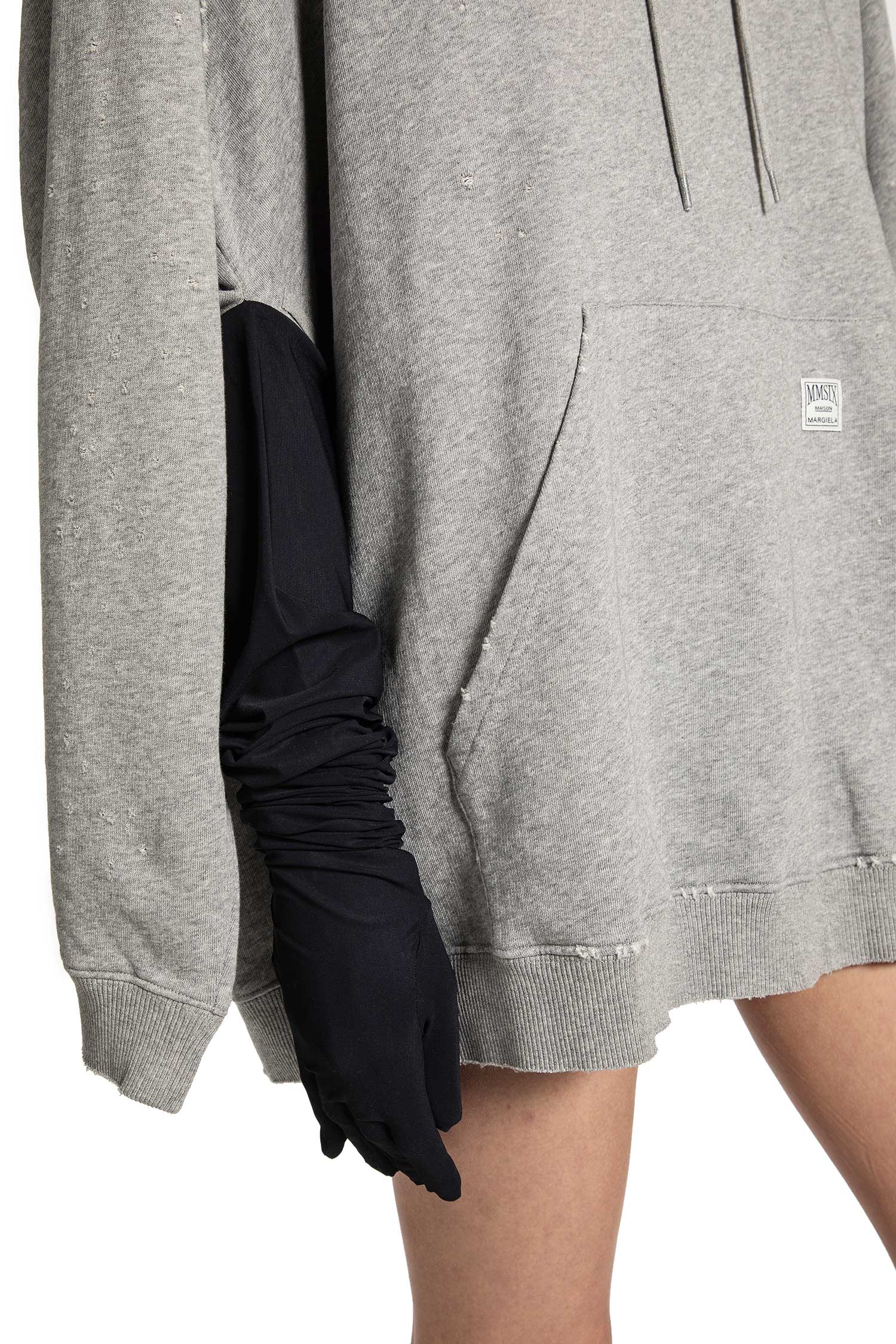 Hooeded Glove Sweatshirt Mini Dress