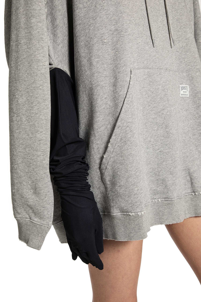 Hooeded Glove Sweatshirt Mini Dress