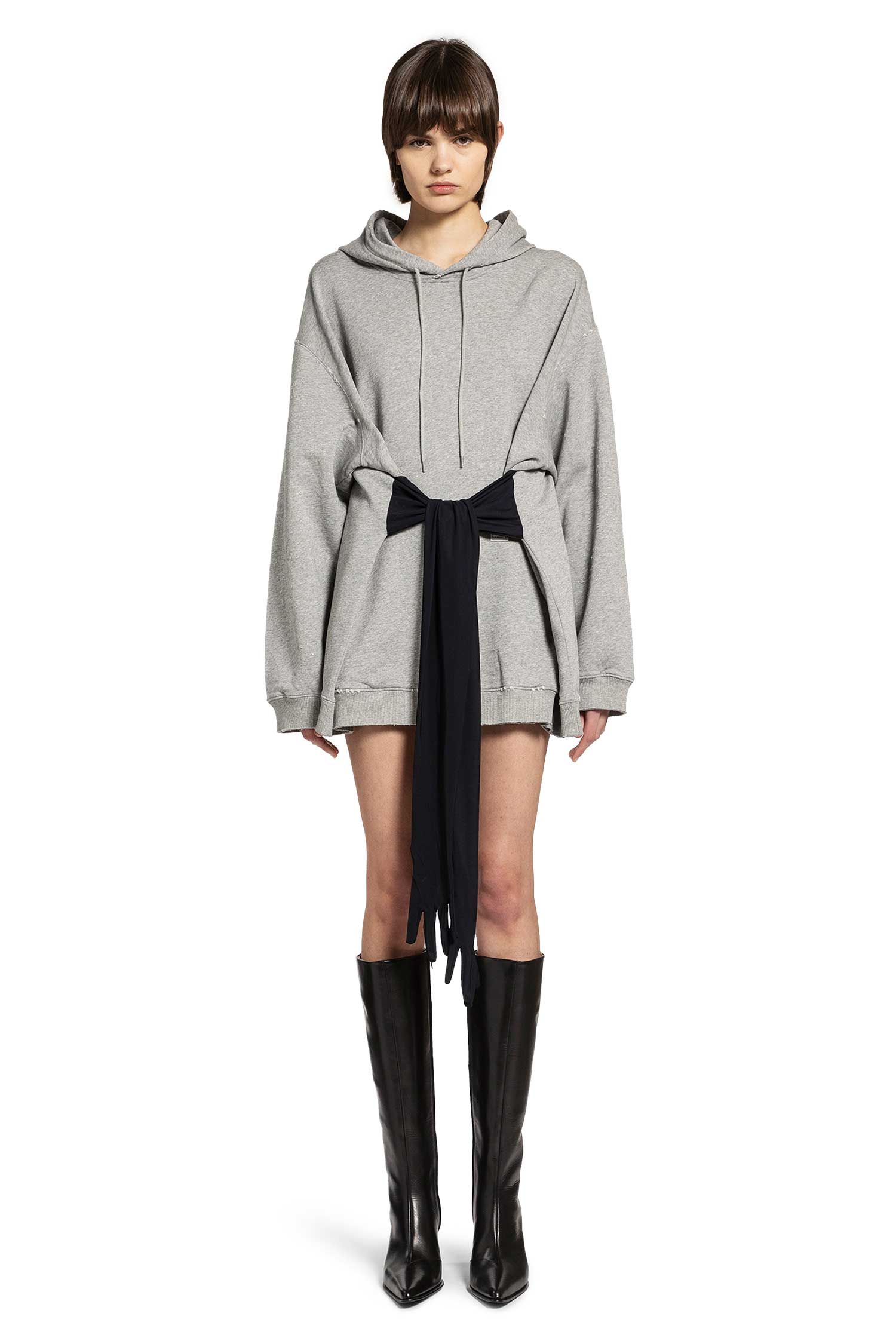 Hooeded Glove Sweatshirt Mini Dress