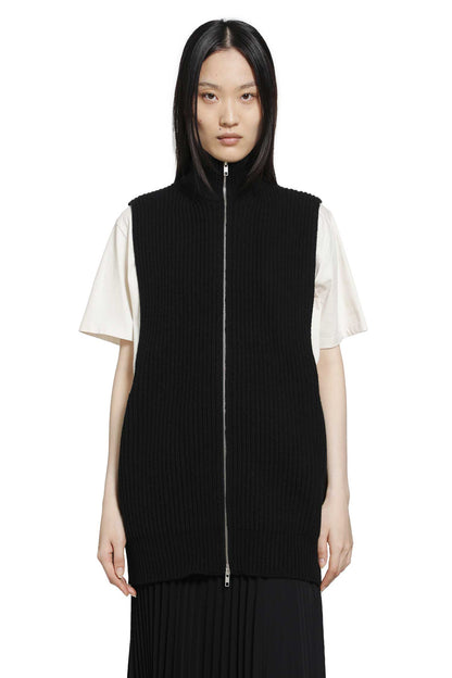 Zip-Up Sleeveless Cardigan