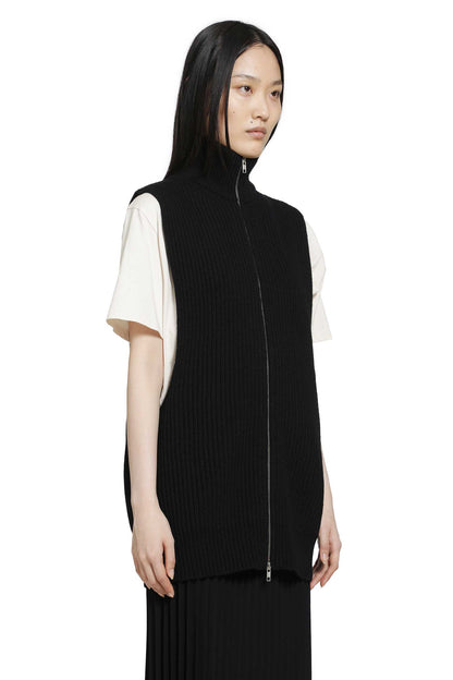 Zip-Up Sleeveless Cardigan