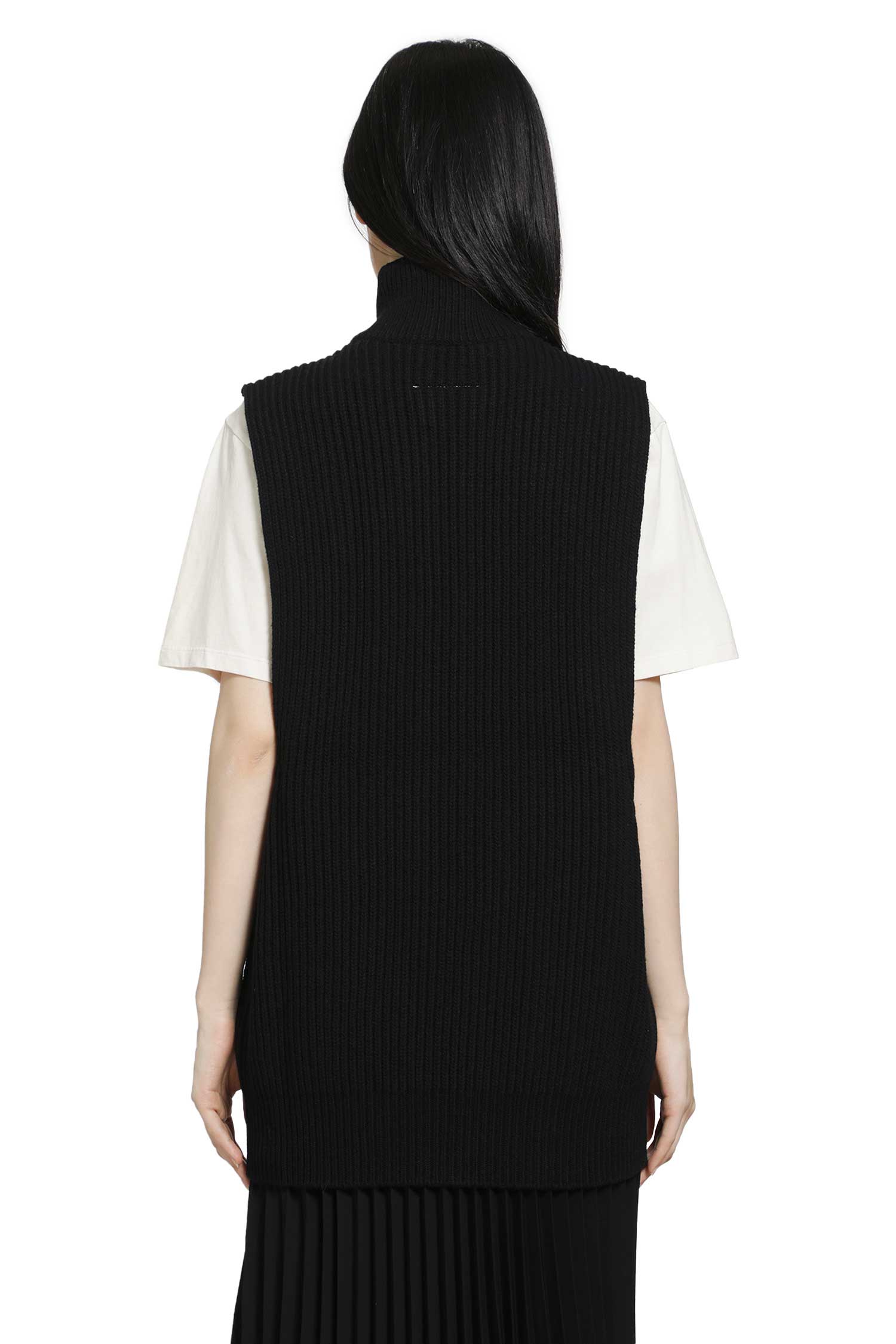 Zip-Up Sleeveless Cardigan