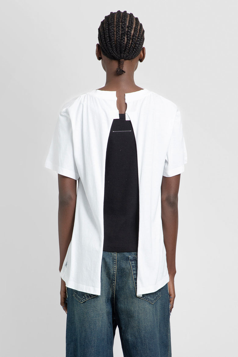 MM6 MAISON MARGIELA WOMAN BLACK&WHITE T-SHIRTS & TANK TOPS