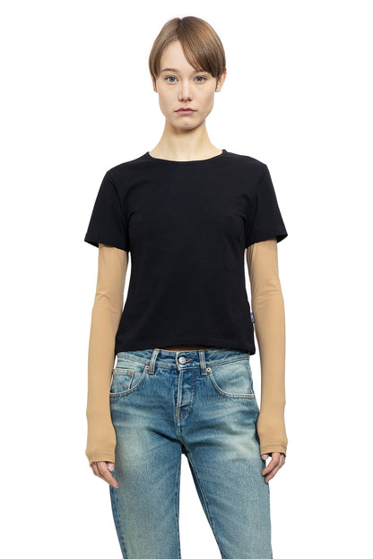 MM6 MAISON MARGIELA WOMAN BLACK T-SHIRTS & TANK TOPS