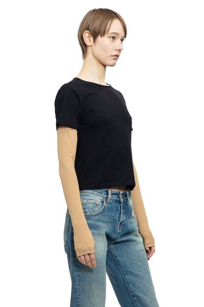 MM6 MAISON MARGIELA WOMAN BLACK T-SHIRTS & TANK TOPS