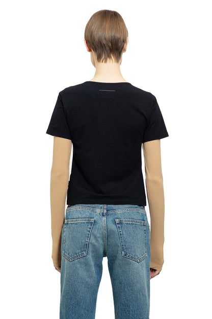 MM6 MAISON MARGIELA WOMAN BLACK T-SHIRTS & TANK TOPS