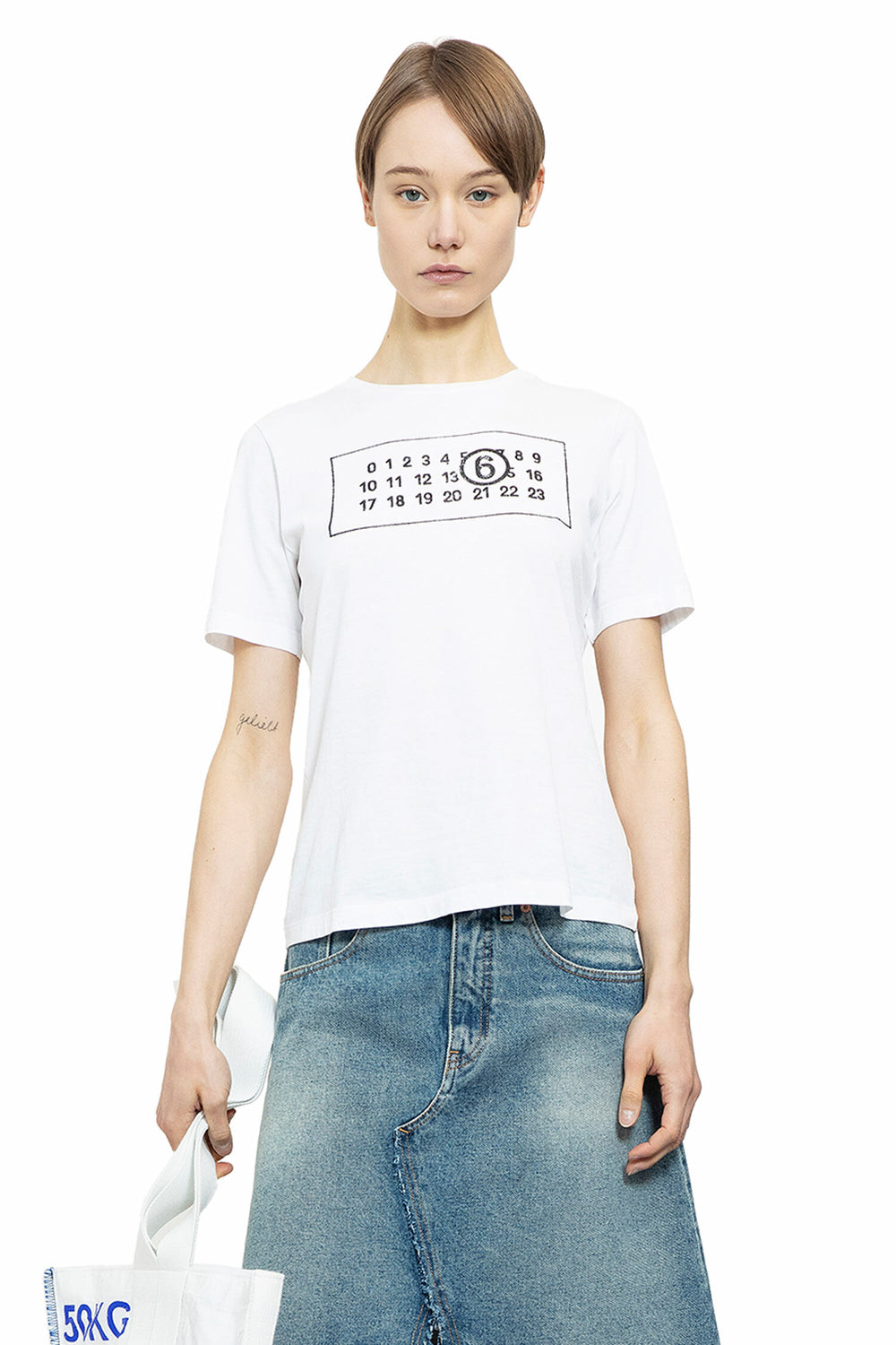 MM6 MAISON MARGIELA WOMAN WHITE T-SHIRTS & TANK TOPS