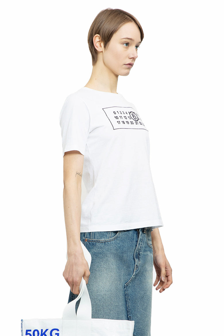 MM6 MAISON MARGIELA WOMAN WHITE T-SHIRTS & TANK TOPS