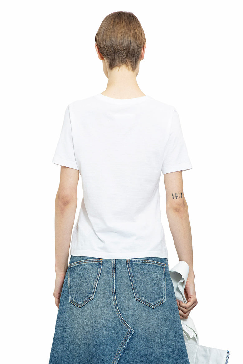 MM6 MAISON MARGIELA WOMAN WHITE T-SHIRTS & TANK TOPS