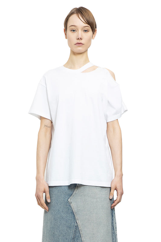 MM6 MAISON MARGIELA WOMAN WHITE T-SHIRTS & TANK TOPS