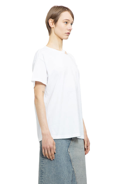 MM6 MAISON MARGIELA WOMAN WHITE T-SHIRTS & TANK TOPS