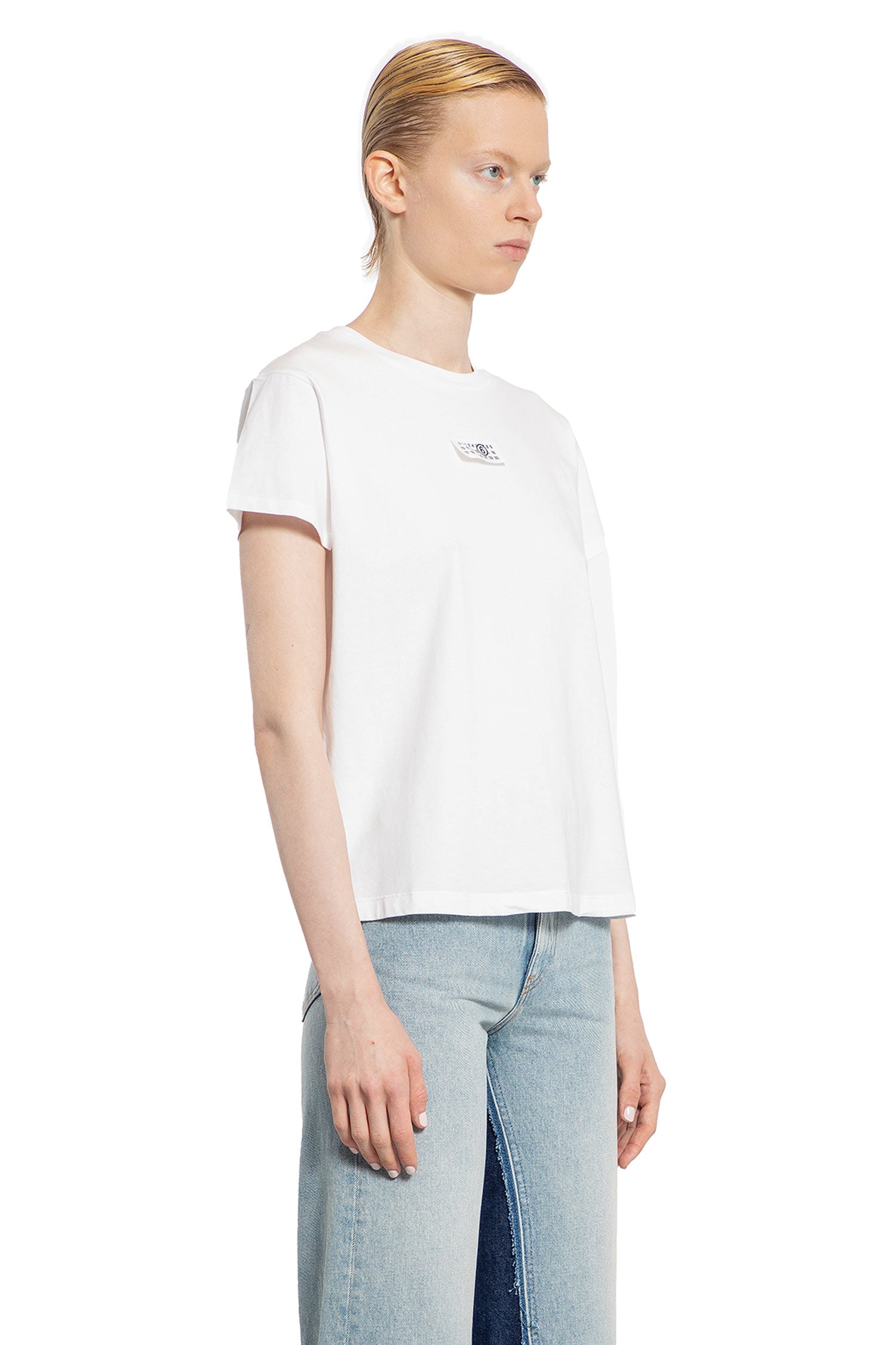 MM6 MAISON MARGIELA WOMAN WHITE T-SHIRTS & TANK TOPS