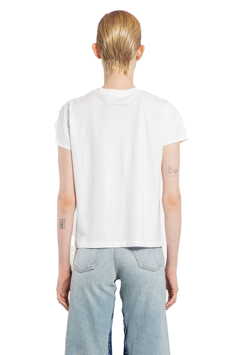 MM6 MAISON MARGIELA WOMAN WHITE T-SHIRTS & TANK TOPS