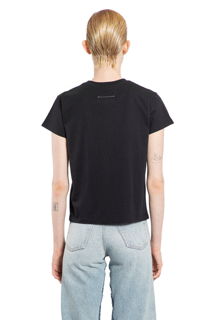 MM6 MAISON MARGIELA WOMAN BLACK T-SHIRTS & TANK TOPS