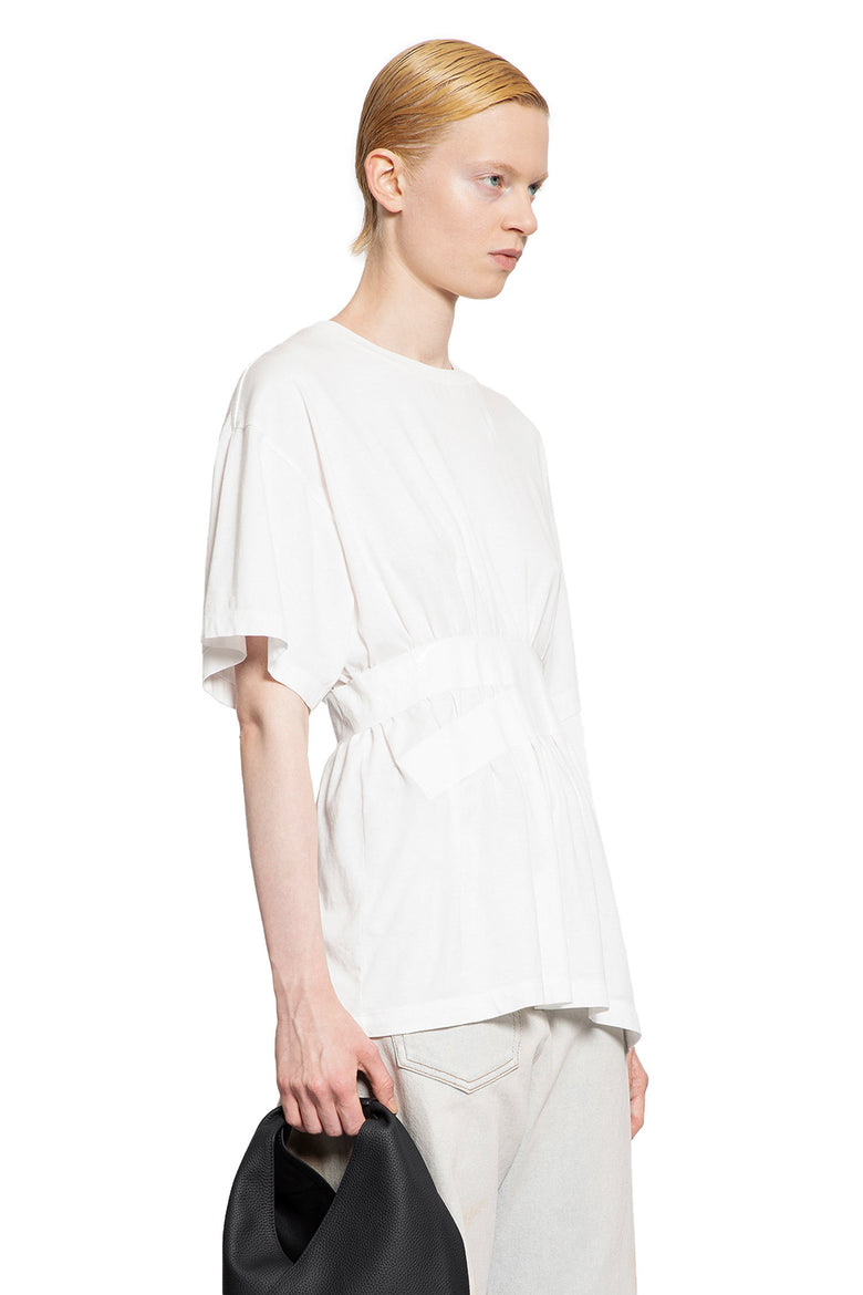 MM6 MAISON MARGIELA WOMAN WHITE T-SHIRTS & TANK TOPS