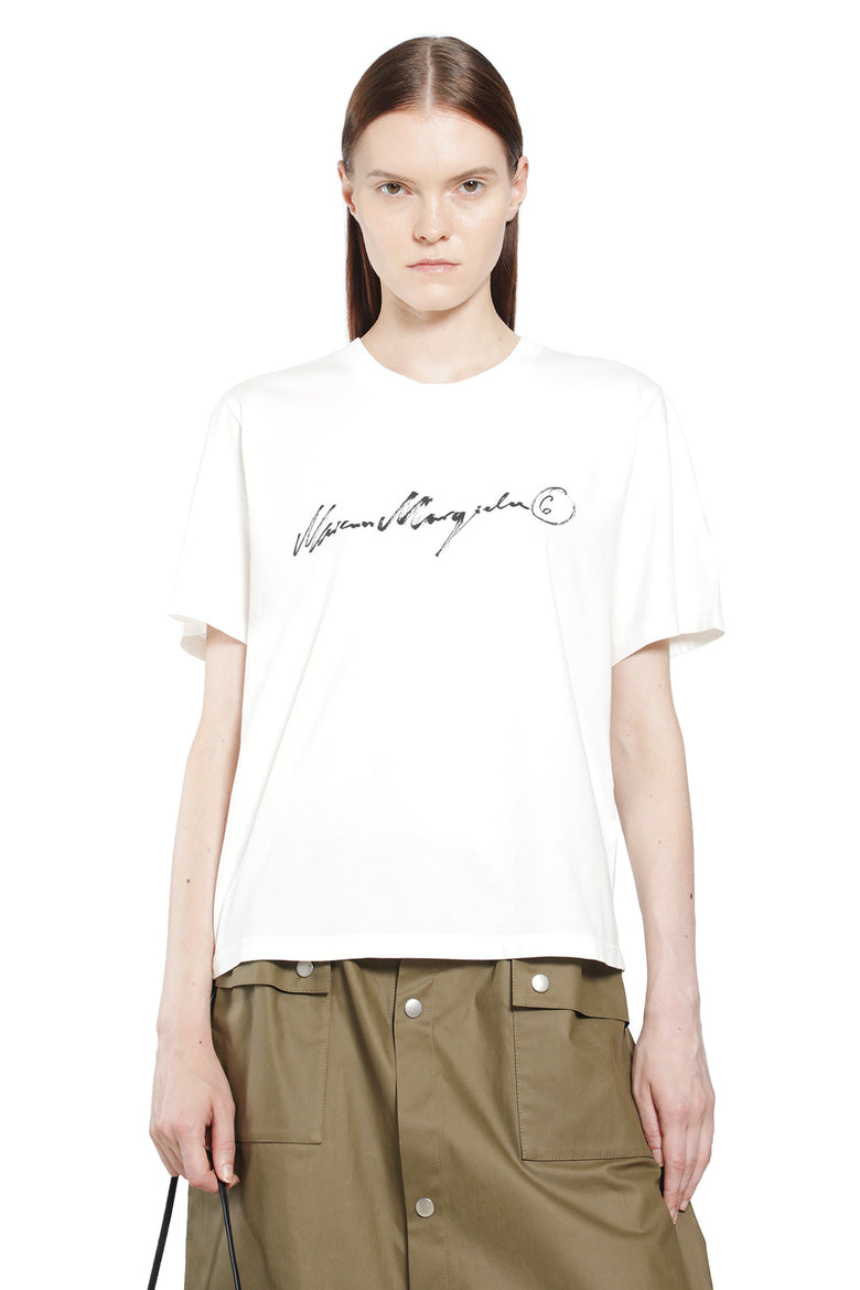 MM6 MAISON MARGIELA Overdyed Handwritten Logo T-Shirt woman