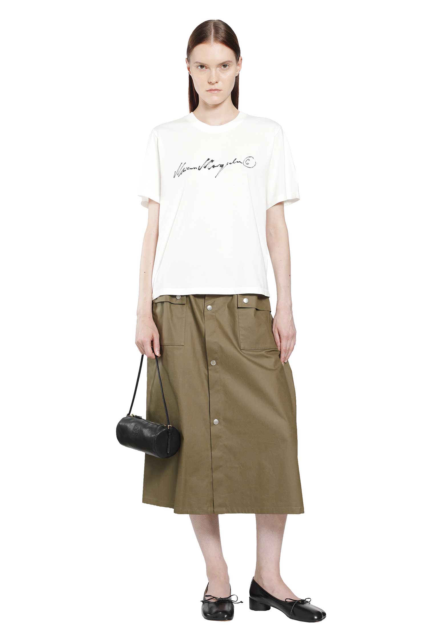 MM6 MAISON MARGIELA Overdyed Handwritten Logo T-Shirt woman