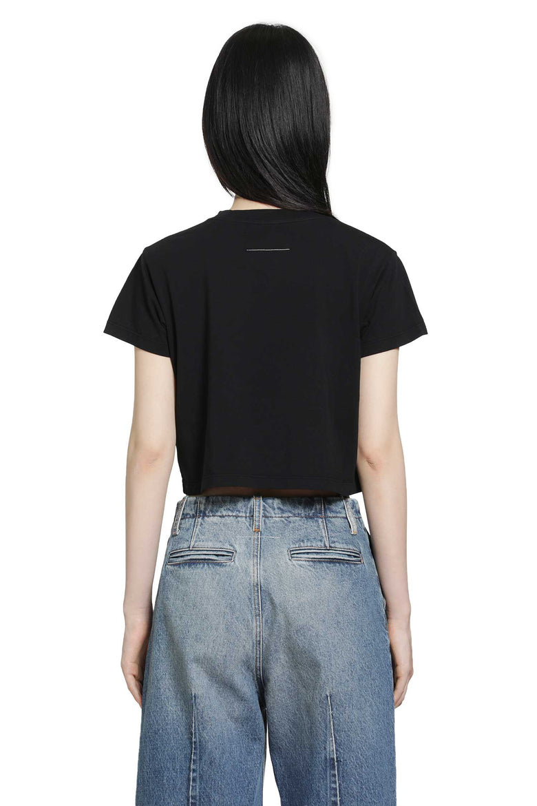 MM6 MAISON MARGIELA Signature Numeric Cropped T-Shirt woman