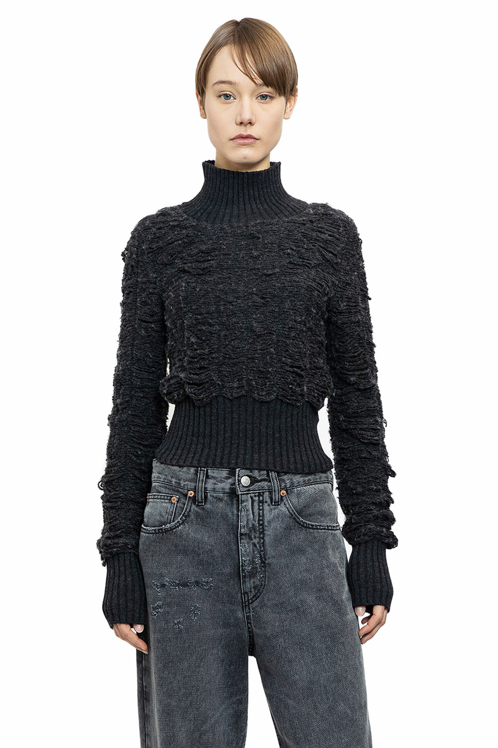 MM6 MAISON MARGIELA WOMAN GREY KNITWEAR