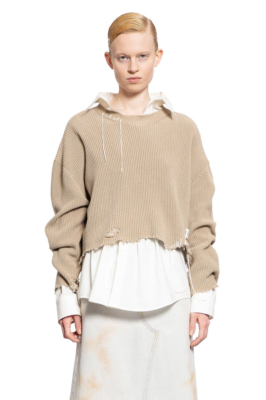 MM6 MAISON MARGIELA WOMAN BEIGE KNITWEAR