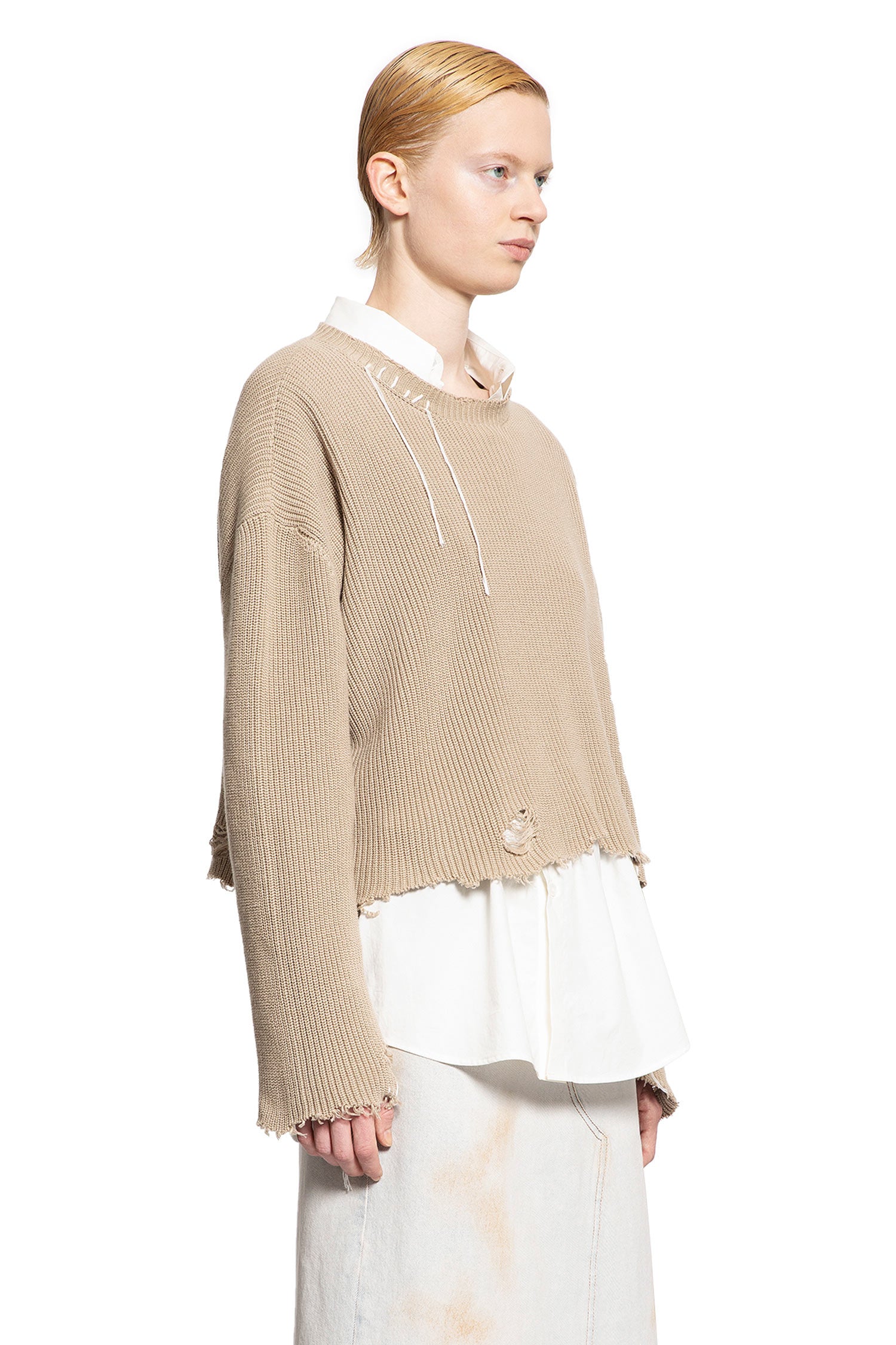 MM6 MAISON MARGIELA WOMAN BEIGE KNITWEAR