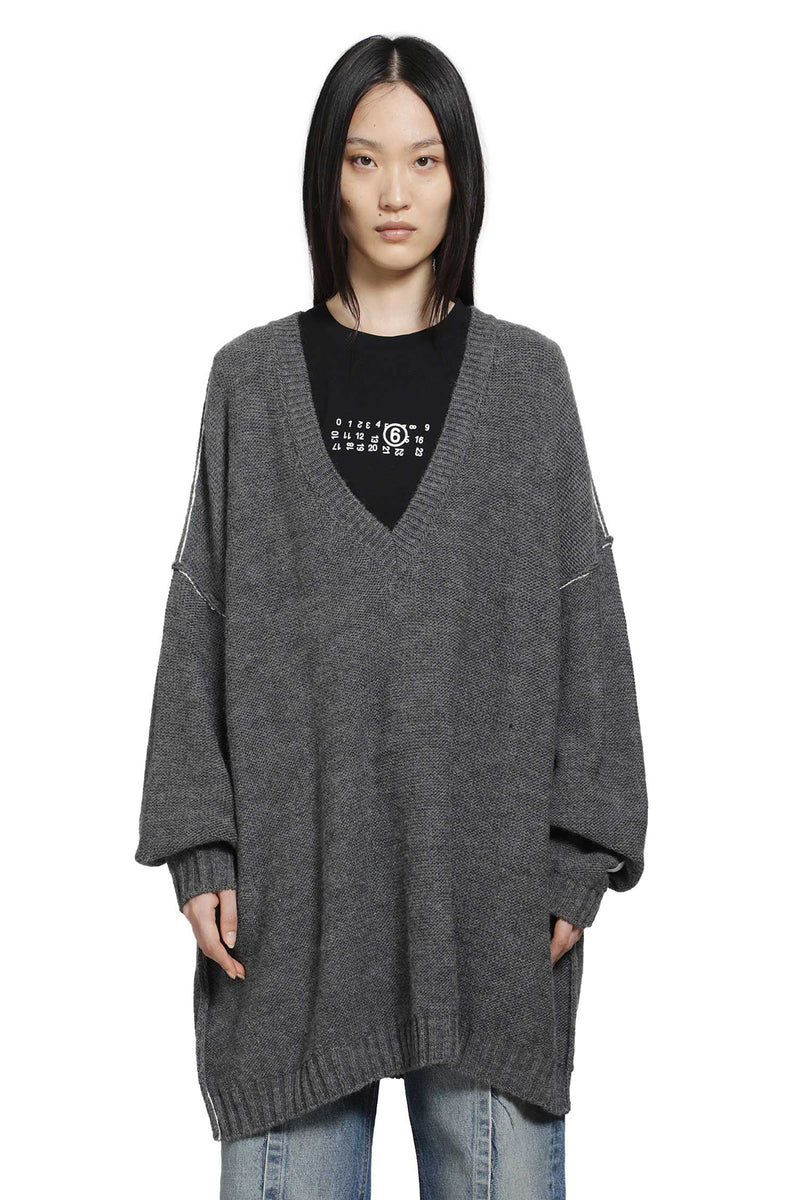 MM6 MAISON MARGIELA Wool Alpaca V-Neck Sweater woman