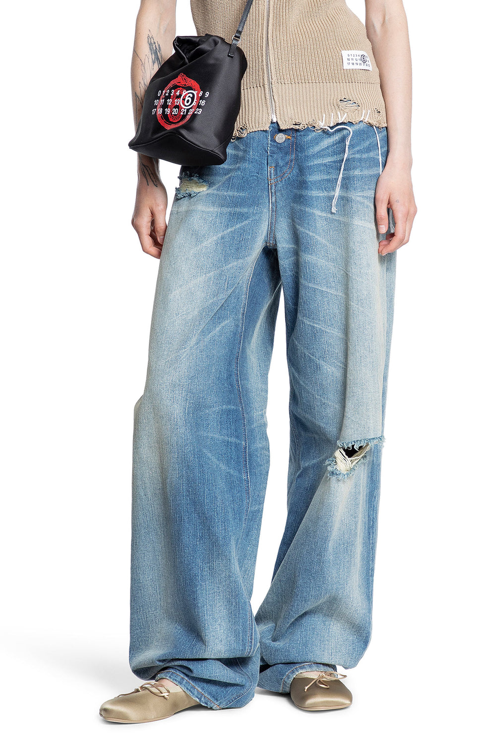 MM6 MAISON MARGIELA Twist wide leg jeans woman