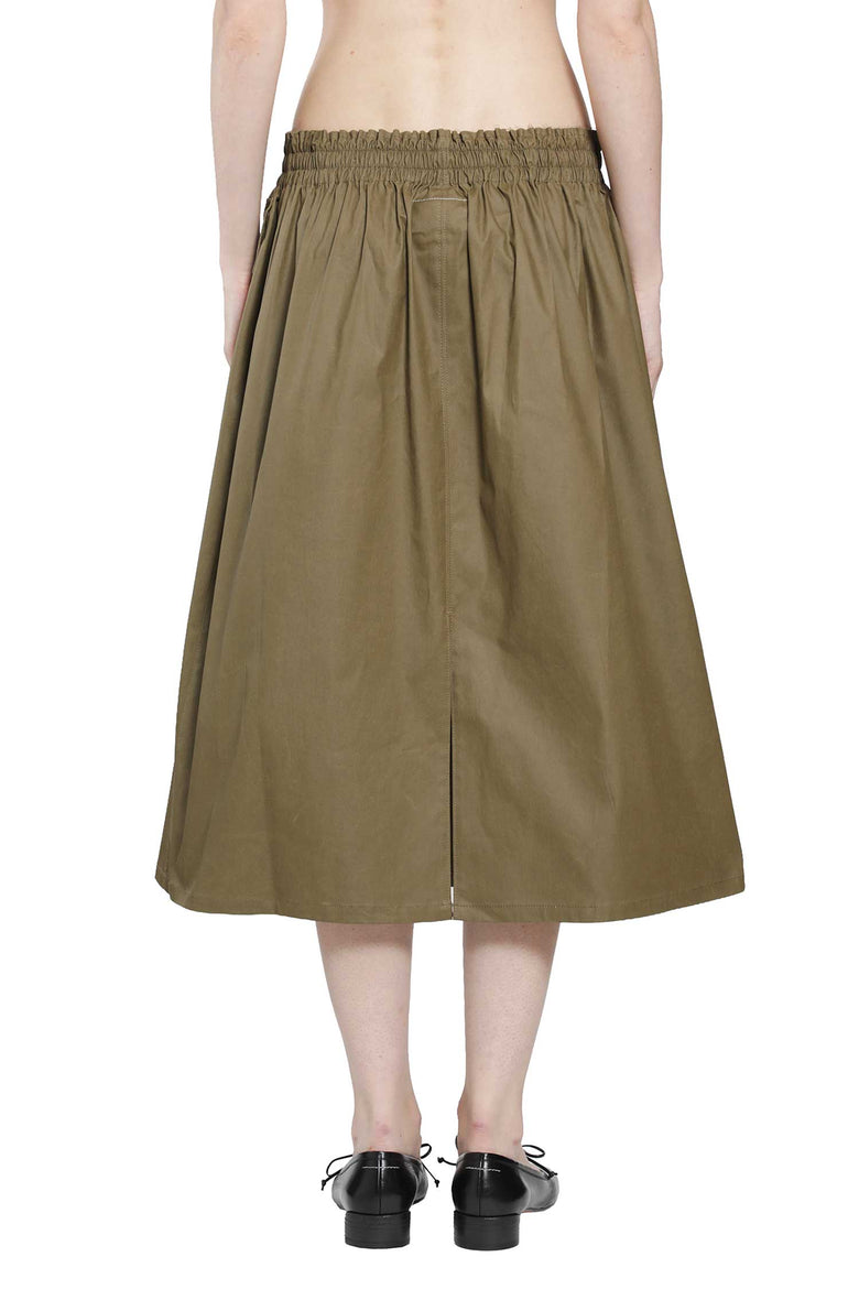 MM6 MAISON MARGIELA Coated Cotton Midi Skirt woman