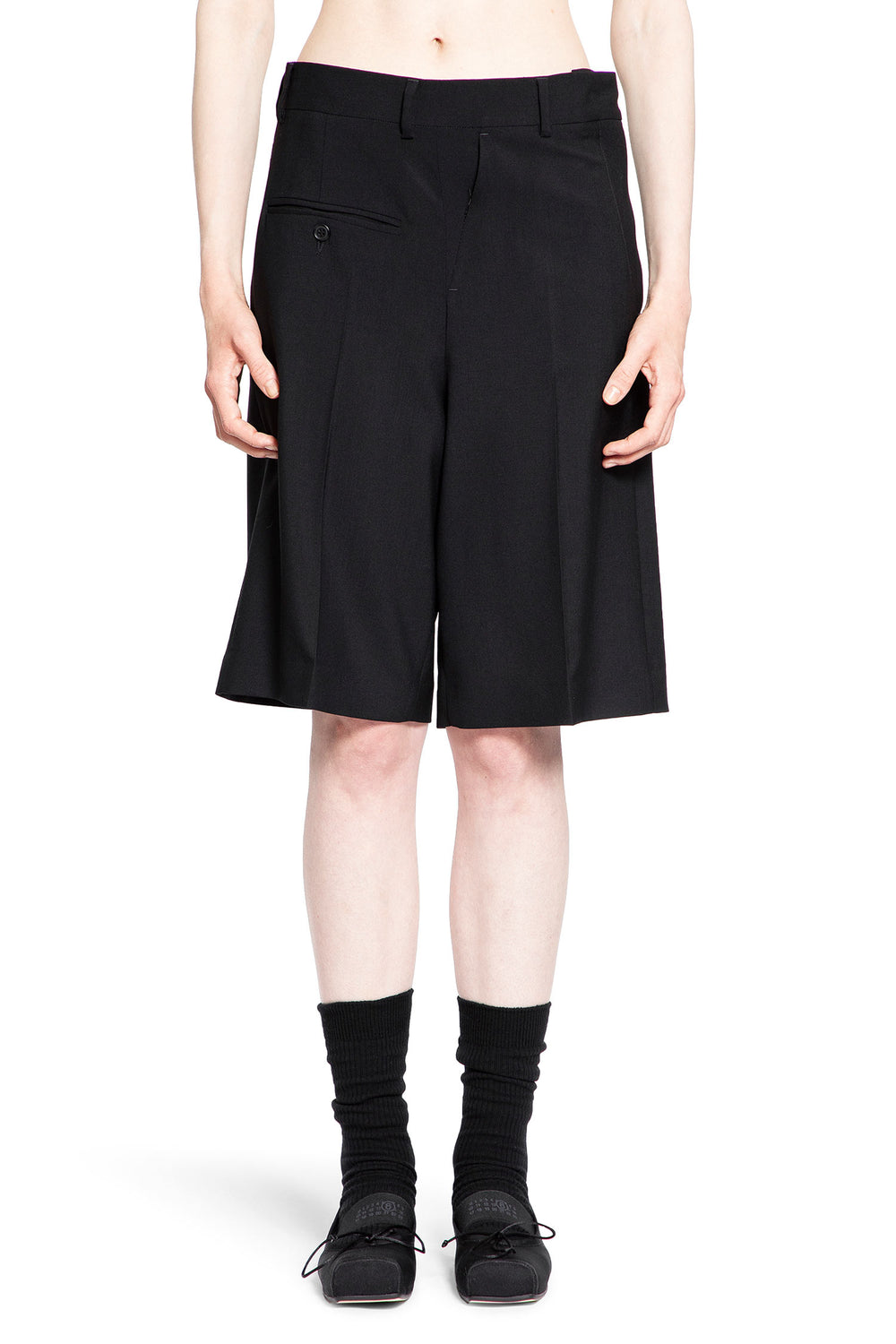 MM6 MAISON MARGIELA WOMAN BLACK SHORTS & SKIRTS