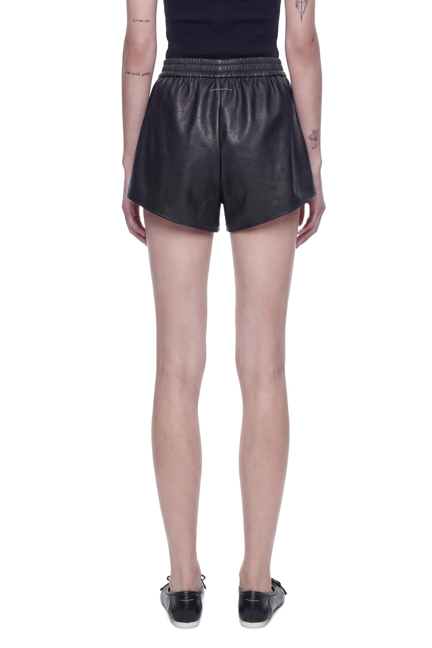 Crackled Faux Leather Shorts