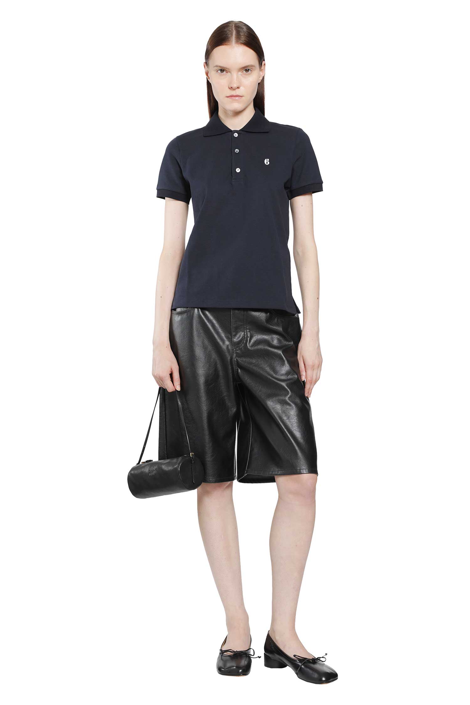 MM6 MAISON MARGIELA Leather-effect Bermuda Shorts woman