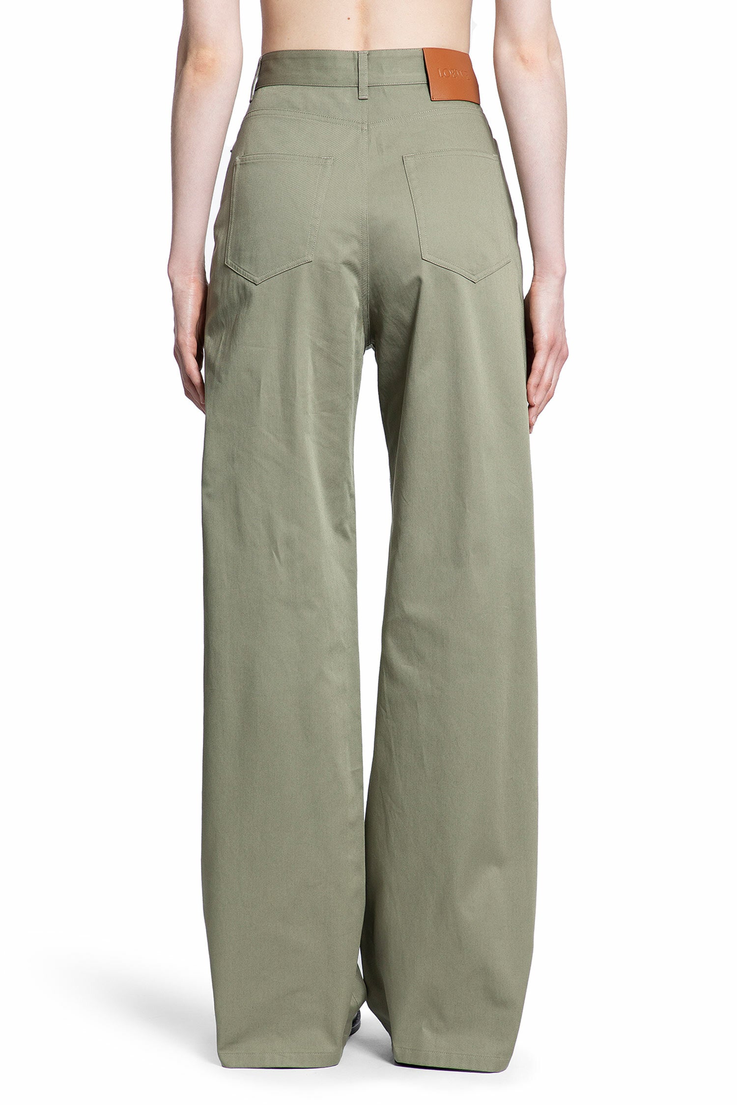 LOEWE WOMAN GREEN TROUSERS