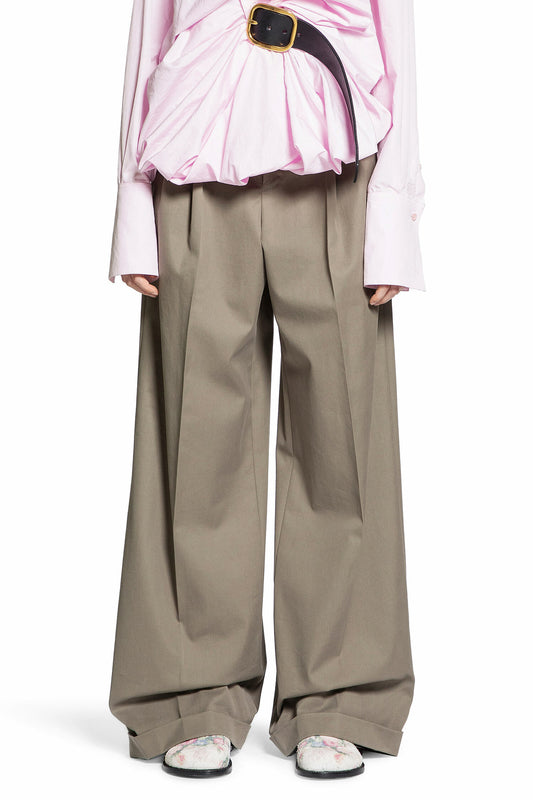 LOEWE WOMAN BROWN TROUSERS