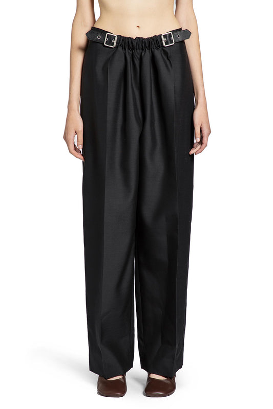 Belted Trousers in Wool and Silk