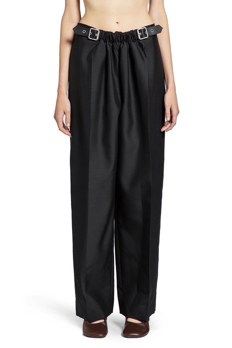 Belted Trousers in Wool and Silk