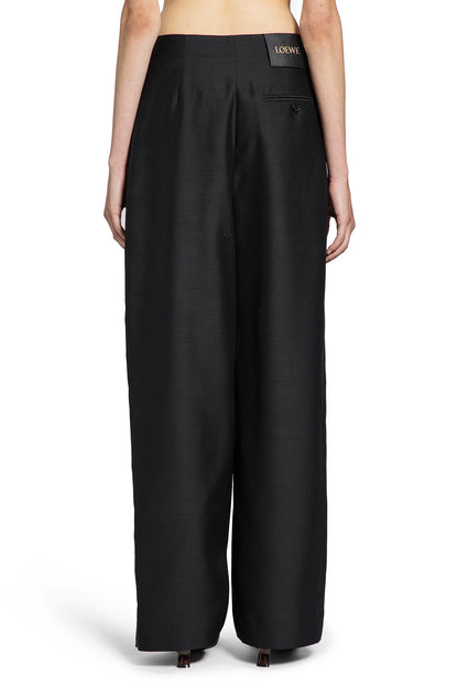 Belted Trousers in Wool and Silk