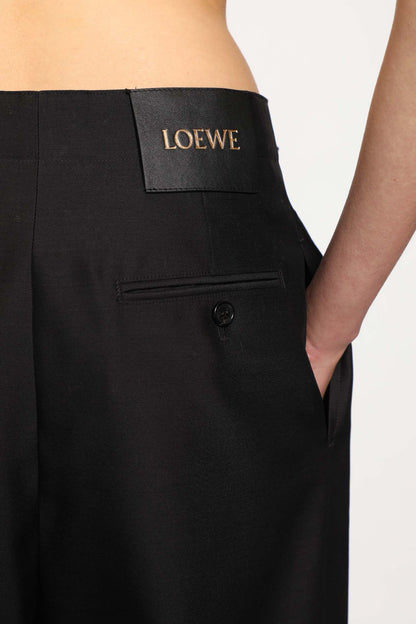 Belted Trousers in Wool and Silk