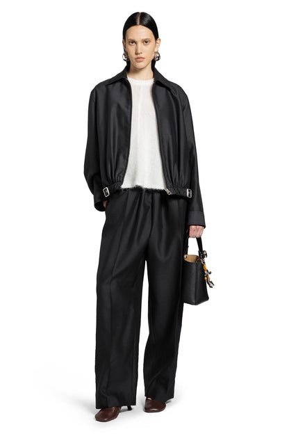Belted Trousers in Wool and Silk