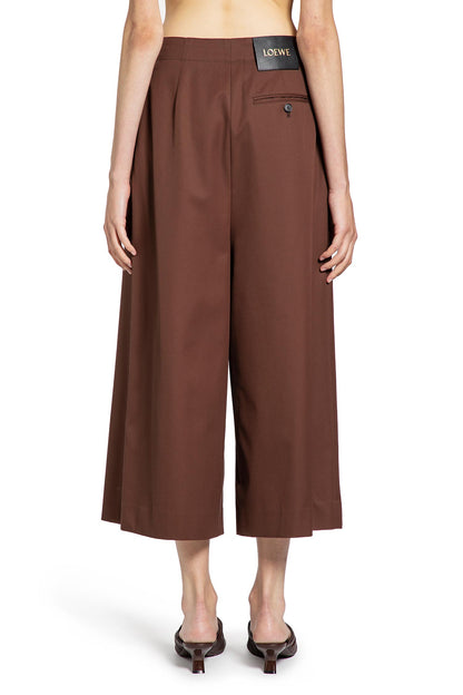 Cropped Belted Trousers in Cotton and Silk