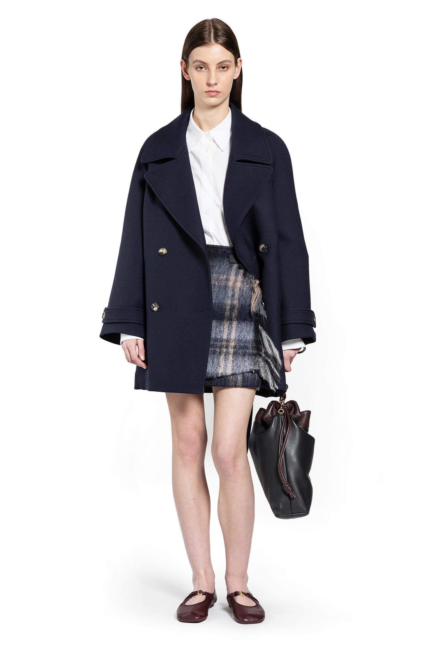 Skirt in mohair and wool blend