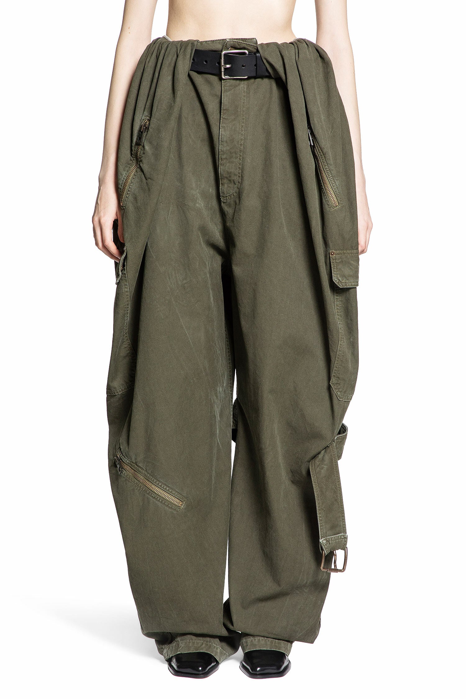 LOEWE WOMAN GREEN TROUSERS