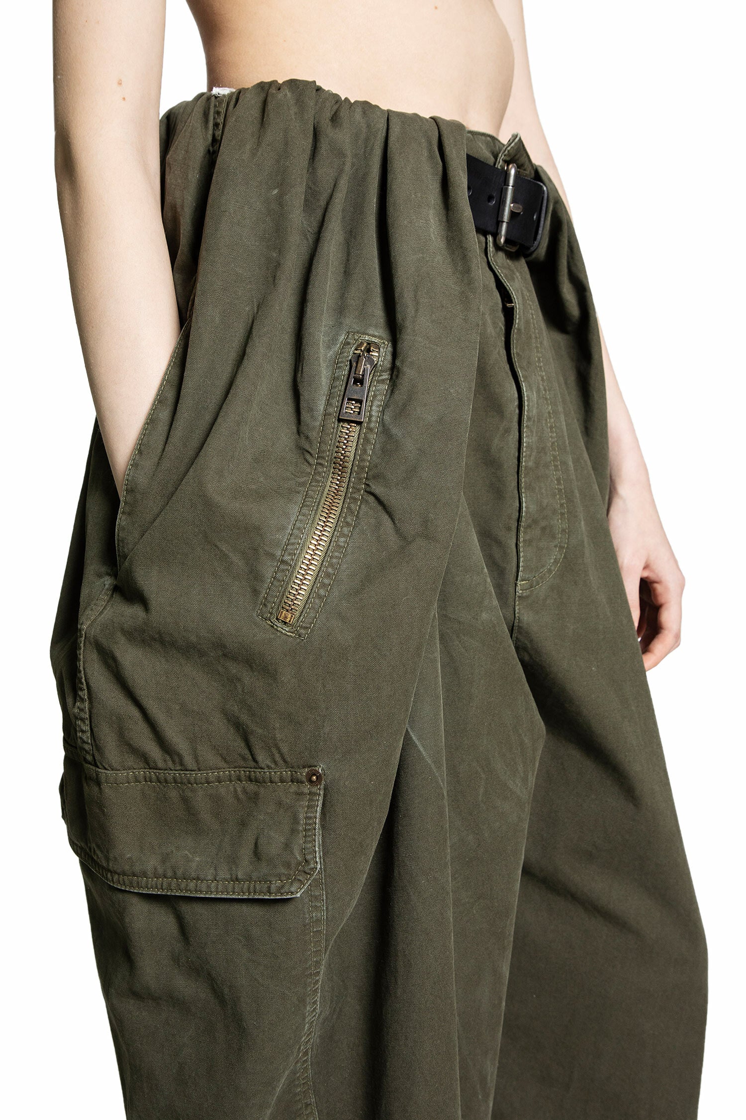 LOEWE WOMAN GREEN TROUSERS