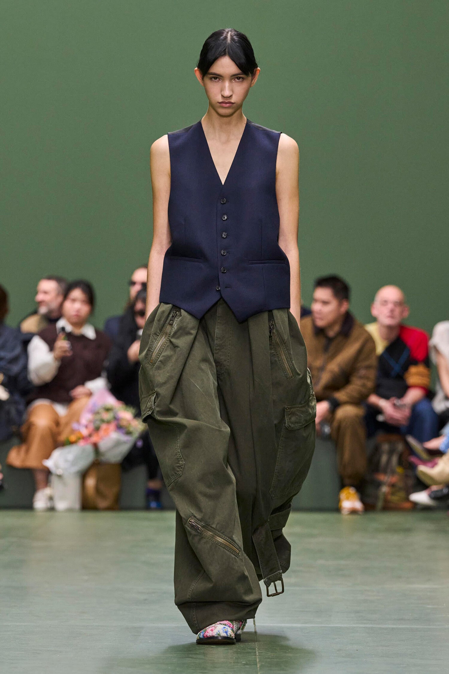 LOEWE WOMAN GREEN TROUSERS