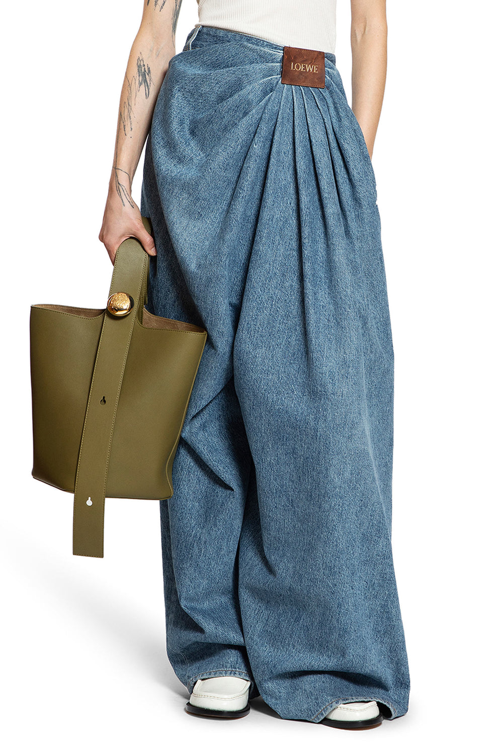 LOEWE WOMAN BLUE TROUSERS