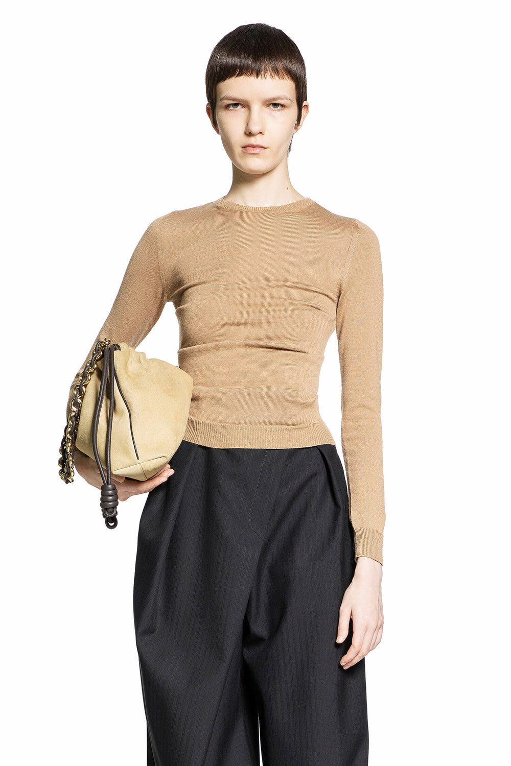 LOEWE WOMAN BROWN KNITWEAR